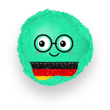 Oni mascot wearing the German flag