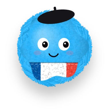 Oni mascot wearing the French flag