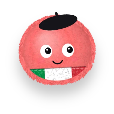 Oni mascot wearing the Italian flag