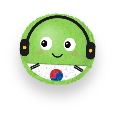 Oni mascot wearing the Korean flag