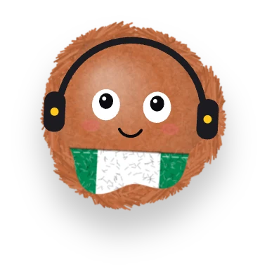 Oni mascot wearing the Nigerian Pidgin flag